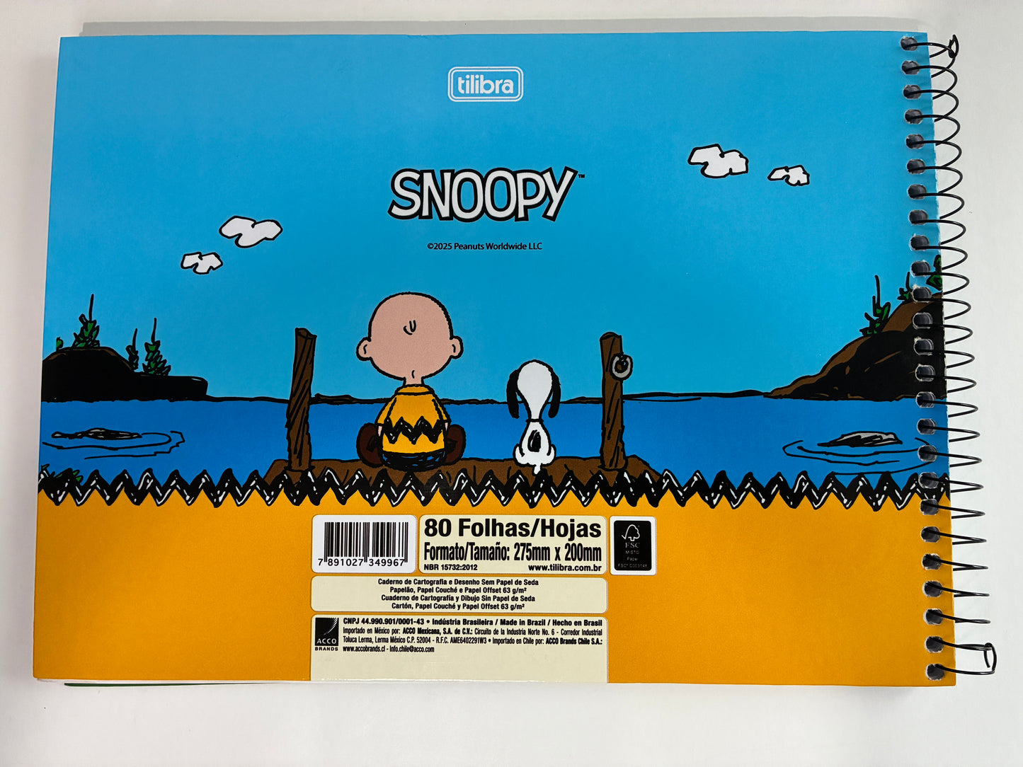 Caderno Cartografia e Desenho Snoopy Tilibra