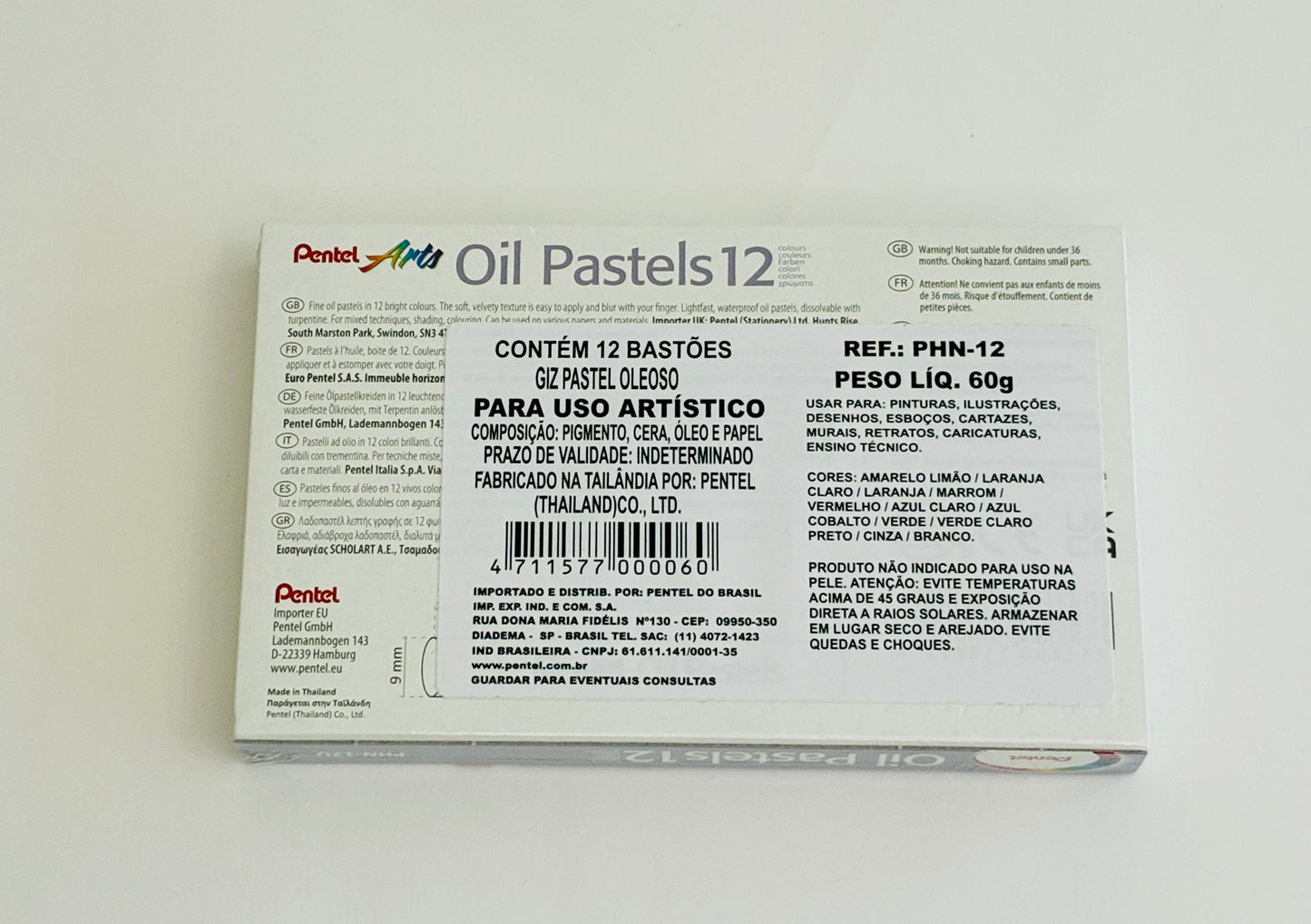 Giz Pastel Oleoso Pentel Arts 12 Cores - Oil Pastels PHN-12