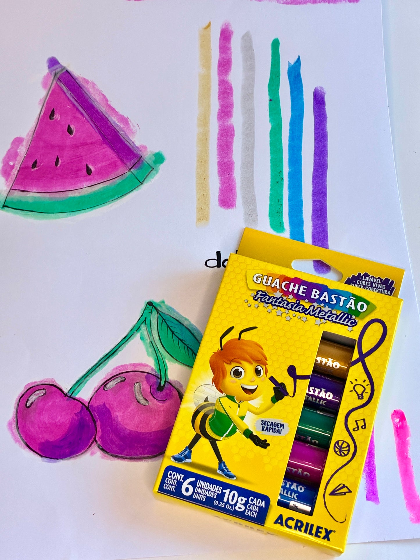 Guache Bastão Acrilex – Fantasia Metallic e Neon