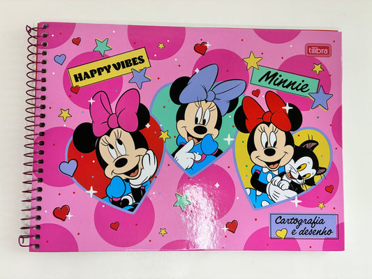 Caderno Cartografia e Desenho Minnie Mouse Happy Vibes Tilibra