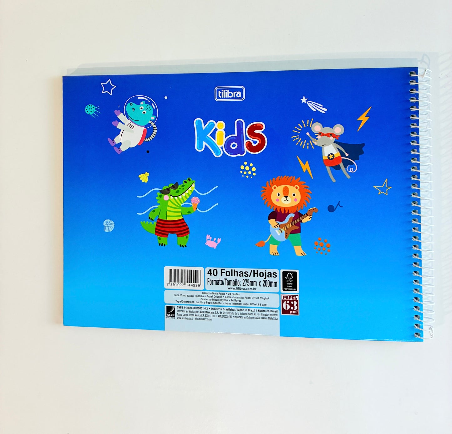 Caderno Espiral Kids Tilibra Meia Pauta