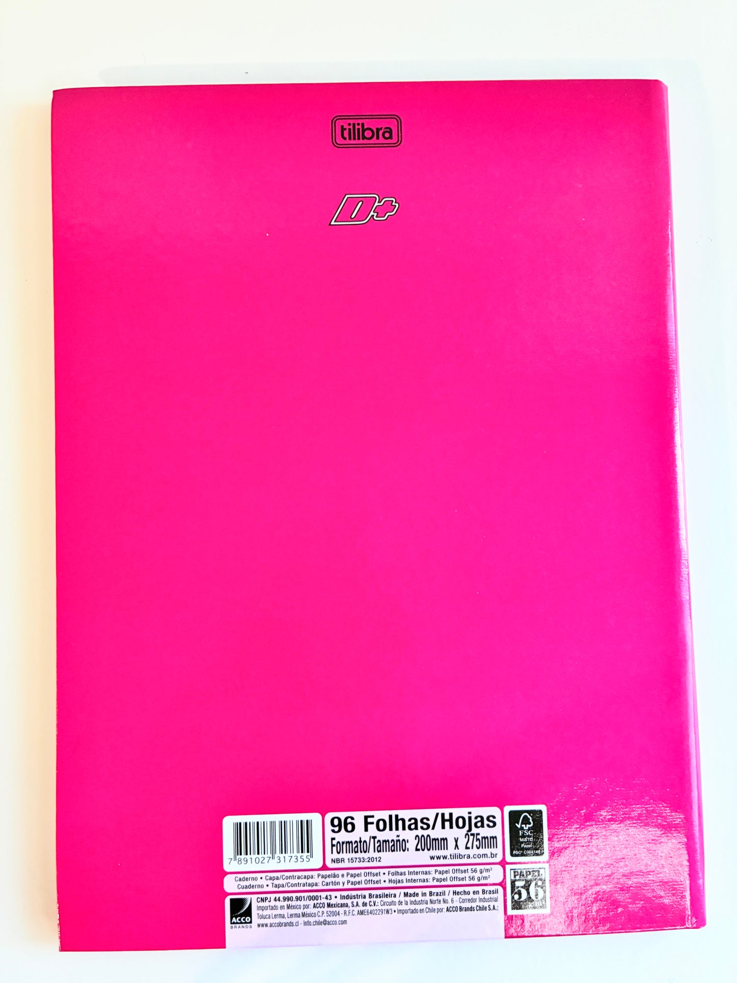 Caderno Brochura Universitário D+ Tilibra Pink