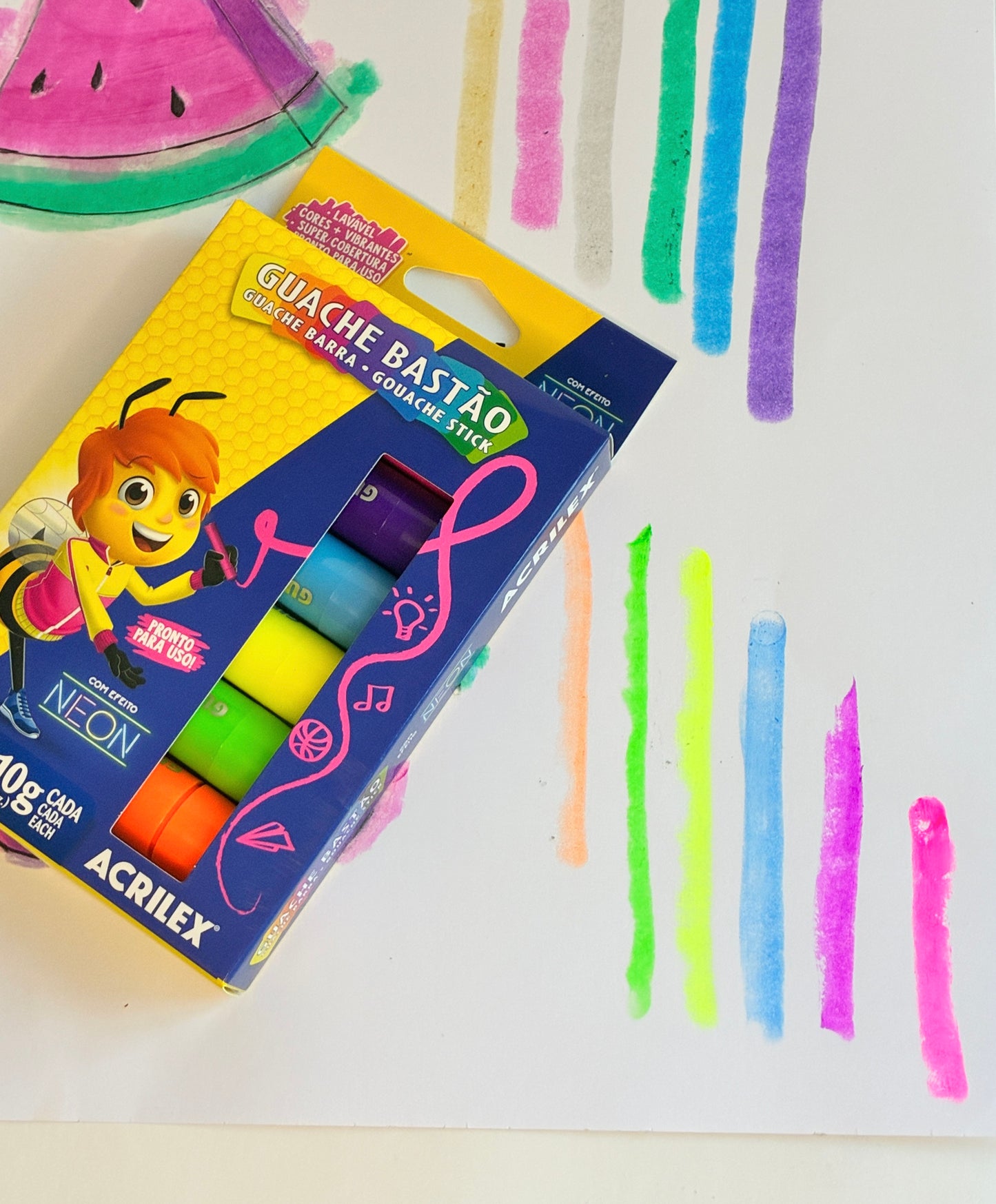 Guache Bastão Acrilex – Fantasia Metallic e Neon