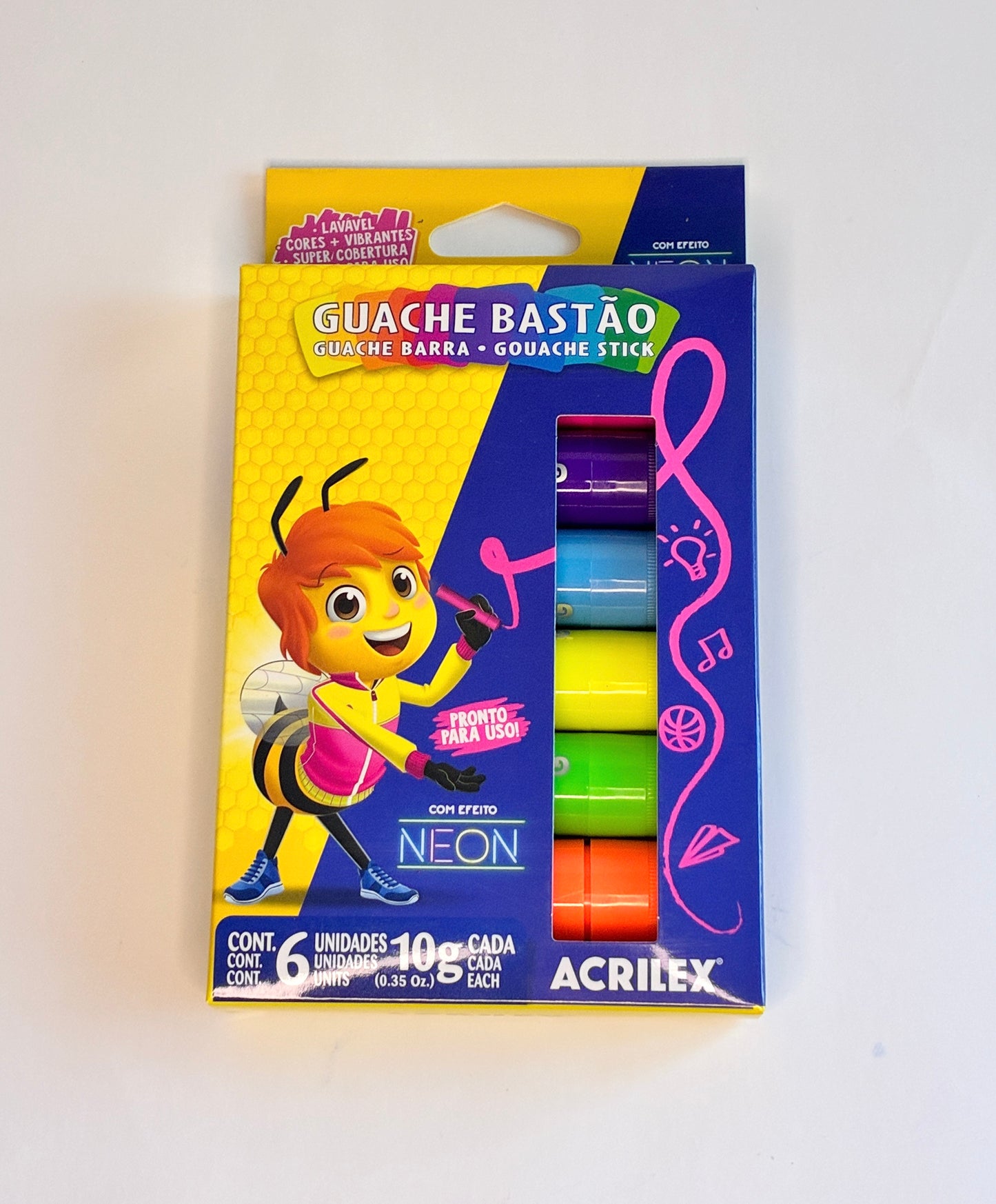 Guache Bastão Acrilex – Fantasia Metallic e Neon