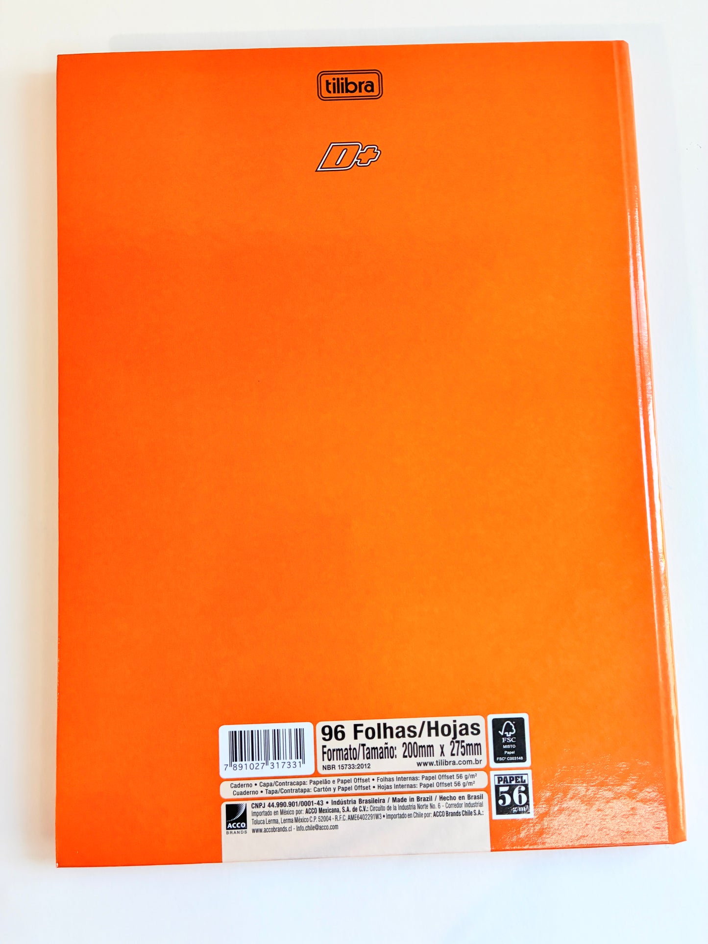 Caderno Brochura Universitário D+ Tilibra Laranja