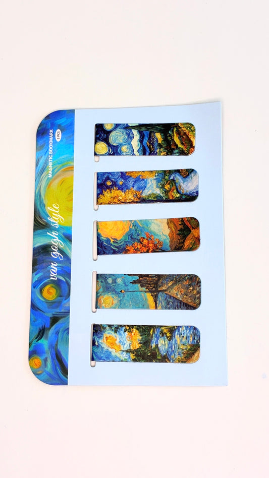 Marcadores de Página Magnéticos – Van Gogh Style | Kit com 5