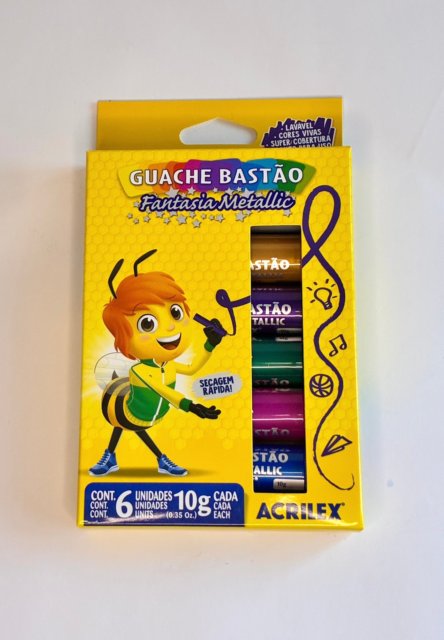 Guache Bastão Acrilex – Fantasia Metallic e Neon