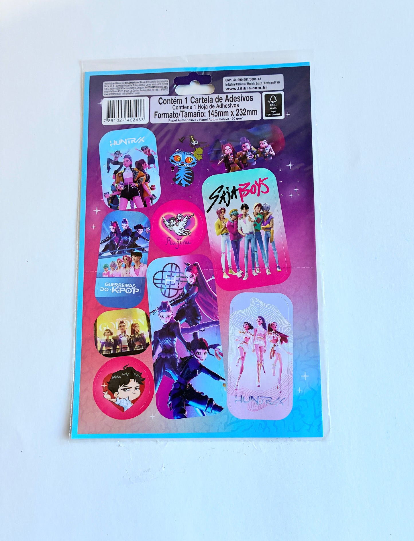 Cartela de Adesivos Guerreiras do K-Pop – HuntrX + SajaBoys