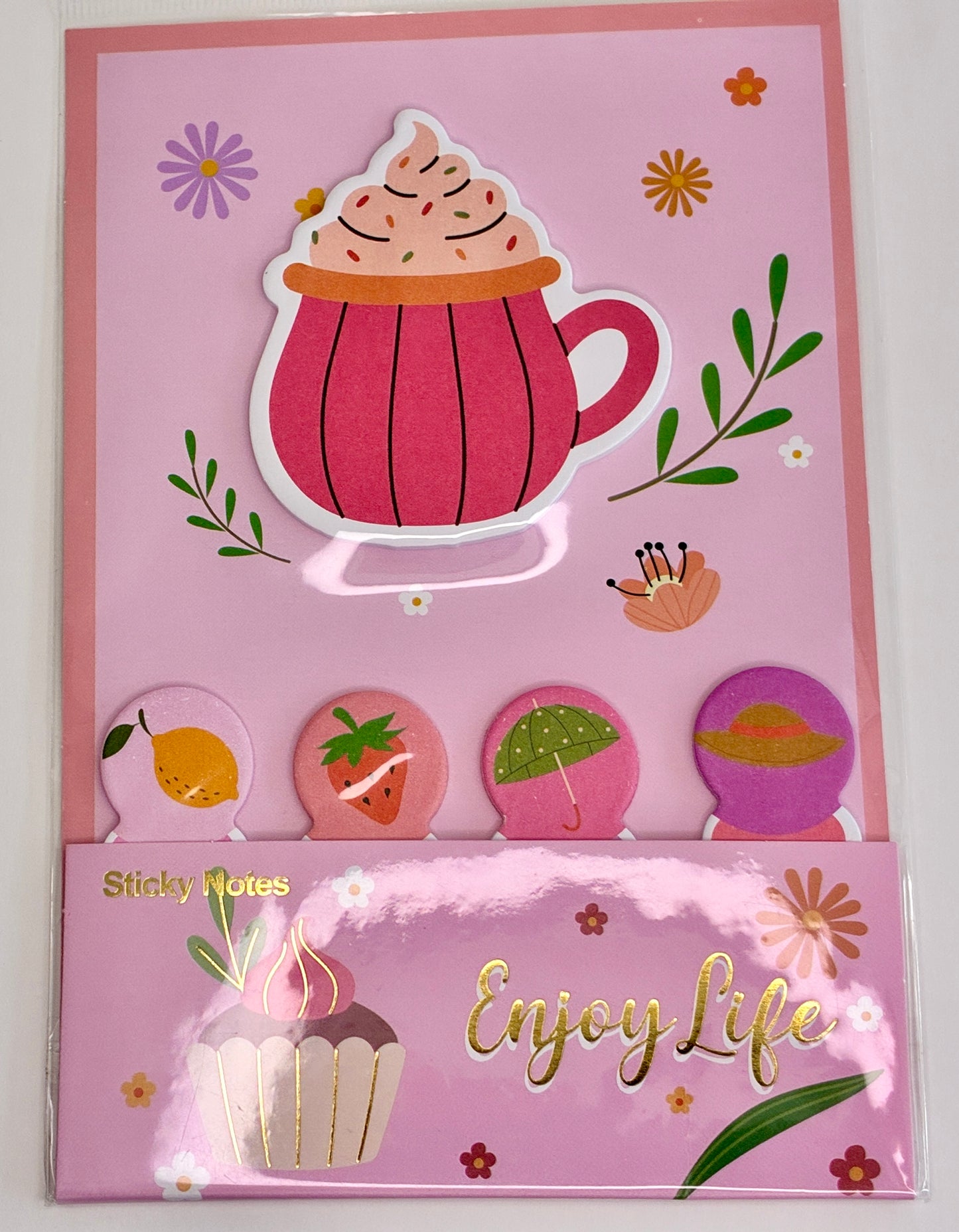 Bloco de Notas Adesivas Enjoy Life - Tema Café