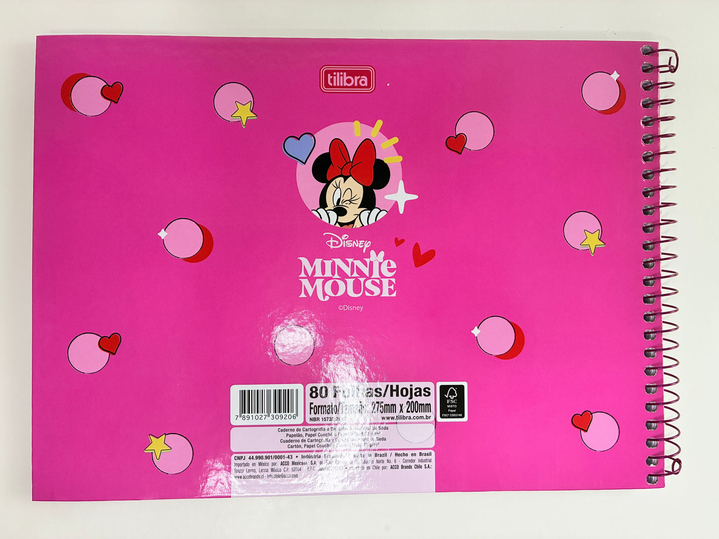 Caderno Cartografia e Desenho Minnie Mouse Happy Vibes Tilibra