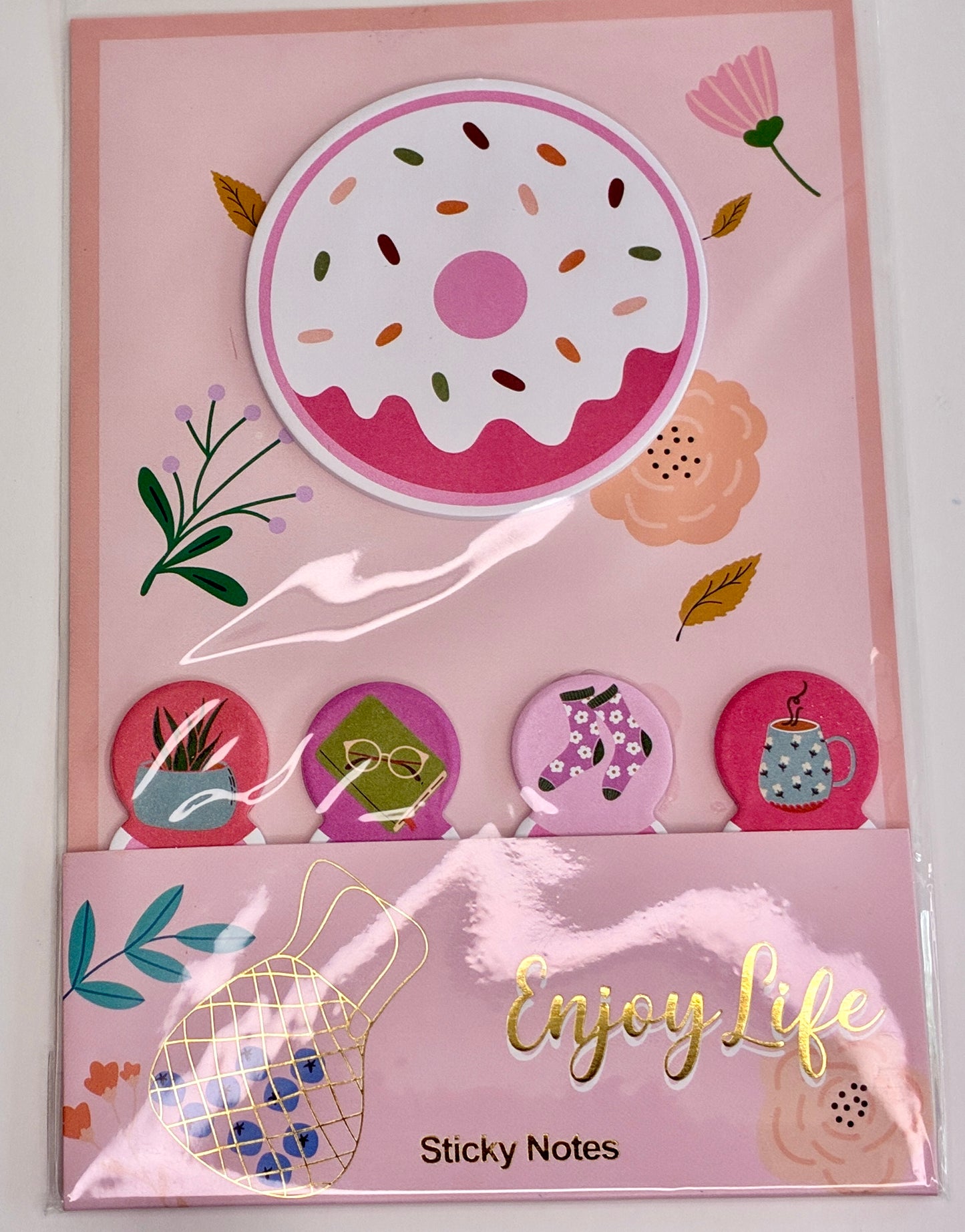 Bloco de Notas Adesivas Enjoy Life - Tema Donut