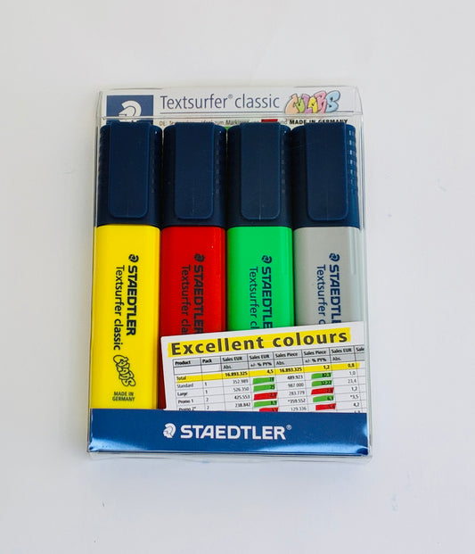 Marca-Texto Staedtler Textsurfer Classic Excellent Colours - 4 Cores Vibrantes