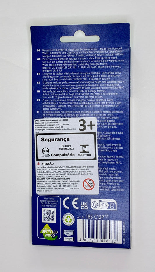 Lápis de Cor Staedtler Noris Colour 12+2 - Madeira Reciclada (14 cores)
